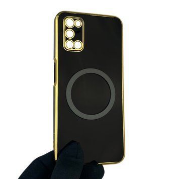 Чехол для OPPO A72 с кольцом MagSafe с золотой окантовкой на оппо а72 черный gs1 0021862 фото