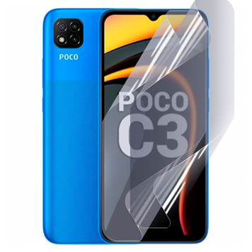 Плёнка гидрогелевая для Xiaomi POCO C3 глянцевая на сяоми поко с3 прозрачная 0010794 фото