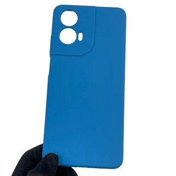 Чехол для Motorola E14 силиконовый с микрофиброй нескользящий на моторола е14 синий 0031684 фото
