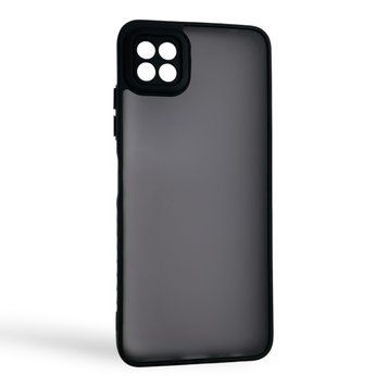 Чехол для Samsung Galaxy A22 5G черный матовый полупрозрачный (бампер, защита камеры) 0062187 фото