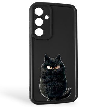 Чохол силіконовий оригінальний Soft Touch з 3D принтом злого кота для Samsung Galaxy A35 5G (SM-A356B) чорний (Повний захист камери) 0046495 фото