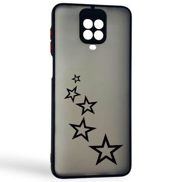 Чохол для телефона Xiaomi Redmi Note 9 Pro с 3D принтом зірочки із захистом камери чорний 0059246 фото