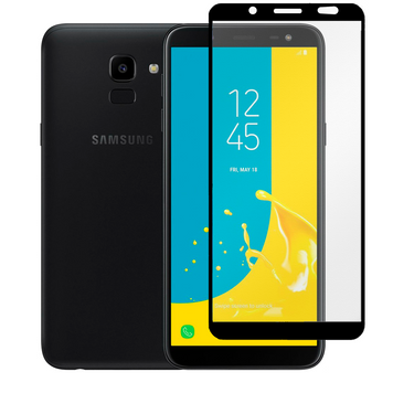 Защитное стекло МАТОВОЕ для телефона Samsung Galaxy J6 2018 (SM-J600) противоударное на самсунг г6 2018 черное 0039245 фото