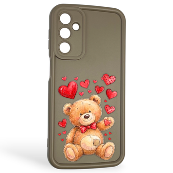 Чехол силиконовый оригинальный Soft Touch с 3D принтом милый мишка для Samsung Galaxy M34 5G (SM-M346) коричневый (Полная защита камеры) 0043553 фото