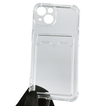 Чохол для Apple iPhone 13 з бронь кутами з кишенею для візиток карток k-pop на айфон 13 прозорий 0002037 фото