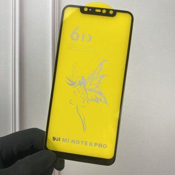 Захисне скло 6D OG для телефона Xiaomi Redmi Note 6 Pro протиударне повноекранне на сяомі редмі нот 6 про чорне 0000657 фото