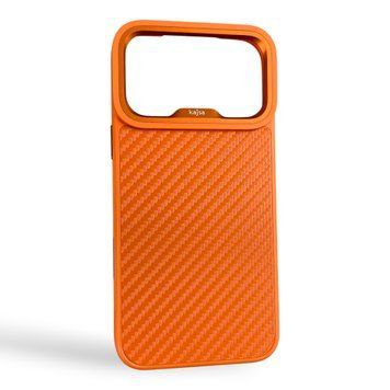 Чехол Kajsa Glamorous Straw Mat для iPhone 18 Pro Max оранжевый Orange Plus (MagSafe, металлическое кольцо камеры, премиум) 0062140 фото