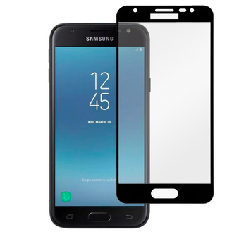 Защитное стекло МАТОВОЕ для телефона Samsung Galaxy J3 2017 (SM-J330) противоударное на самсунг г3 2017 черное 0039052 фото