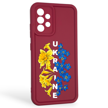 Чехол силиконовый Soft Touch с 3D принтом для Samsung Galaxy A32 4G (SM-A325F) бордовый (Полная защита камеры) 0041994 фото