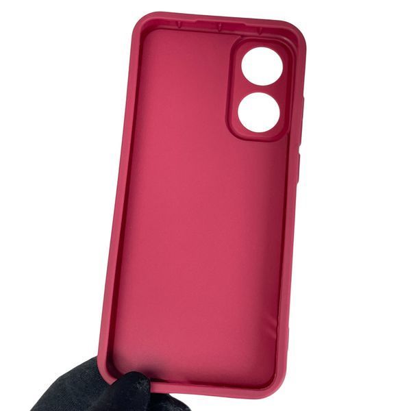 Чохол силіконовий Soft Touch з 3D принтом милий ведмедик для OPPO A78 4G бордовий (Повний захист камери) 0044996 фото