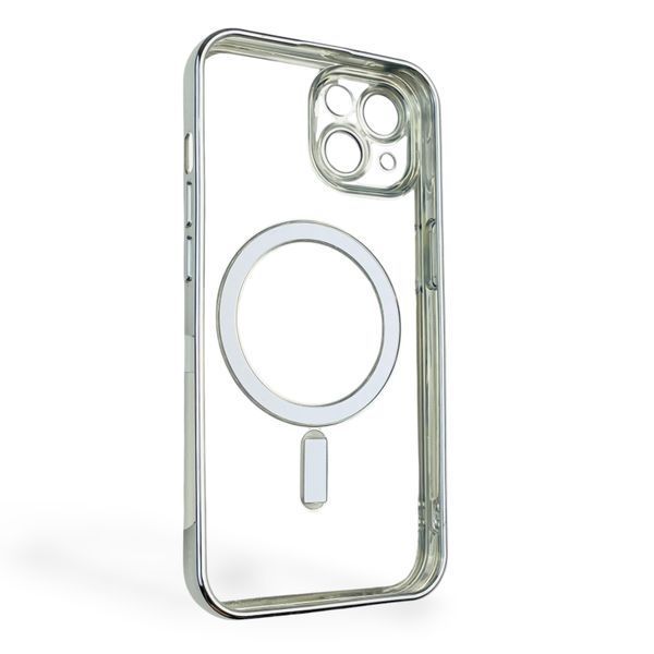 Чохол для Apple iPhone 13 з лінзами на камері з MagSafe на айфон 13 срібний 0034390 фото