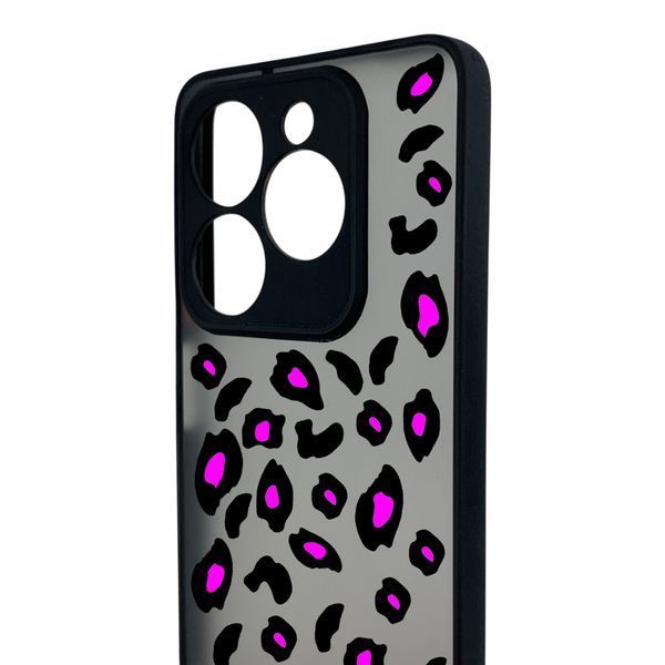 Чехол для телефона TECNO Spark Go 2024 (BG6) с 3D принтом паттерн леопард пятна с высокими бортами черный 0059346 фото