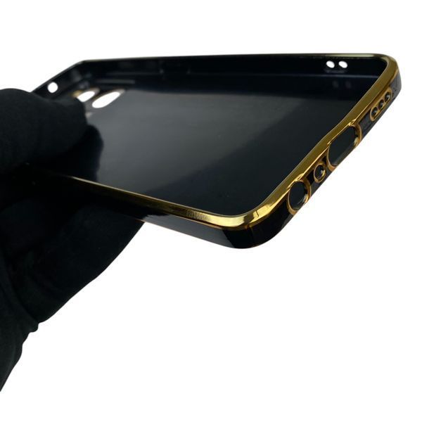 Чехол для Oppo Reno 7 4G с кольцом MagSafe с золотой окантовкой на оппо рено 7 черный gs1 0021356 фото