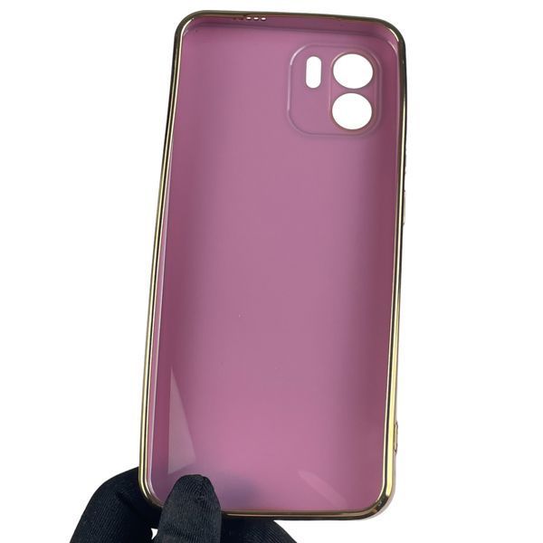 Чохол для Xiaomi Redmi A2 глянсовий із золотою окантовкою із захистом камери на сяомі редмі а2 бузковий 0000078 фото