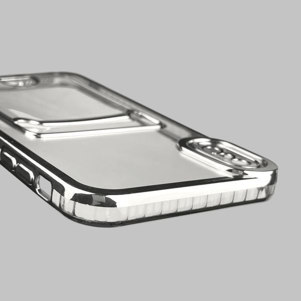 Чохол для Apple iPhone Xs Max зі срібною окантовкою з кишенькою для карток на айфон Хс Макс срібний 0013050 фото