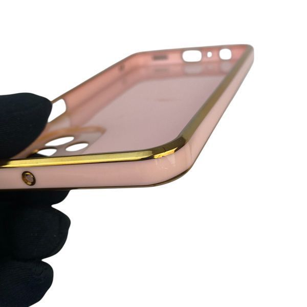 Чехол для Samsung Galaxy A23 4G SM-A235F с кольцом MagSafe с золотой окантовкой на самсунг а23 пудровый gs1 0022353 фото