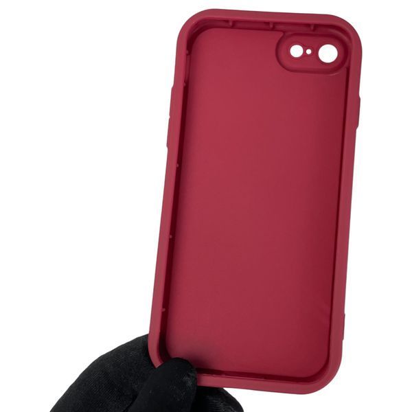 Чохол силіконовий Soft Touch з 3D принтом злого кота для Apple iPhone 8 бордовий (Повний захист камери) 0047224 фото