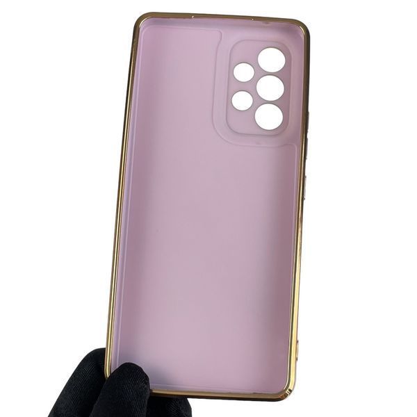 Чохол для Samsung Galaxy A53 SM-A536E глянсовий із золотою окантовкою із захистом камери на самсунг а53 бузковий 0000028 фото