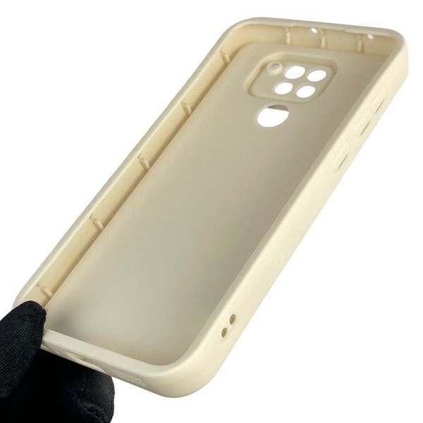 Чехол силиконовый оригинальный Soft Touch с 3D принтом злой котик для Xiaomi Redmi Note 9 молочный (Полная защита камеры) 0046897 фото
