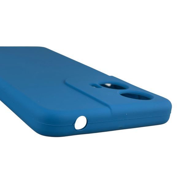 Чохол для Motorola E14 силіконовий з мікрофіброю нековзний на моторола е14 синій 0031684 фото