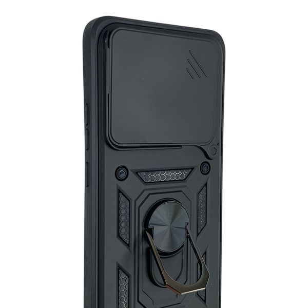 Чохол протиударний для Xiaomi 14T з магнітною пластиною зі шторкою на камері чорний 0050787 фото