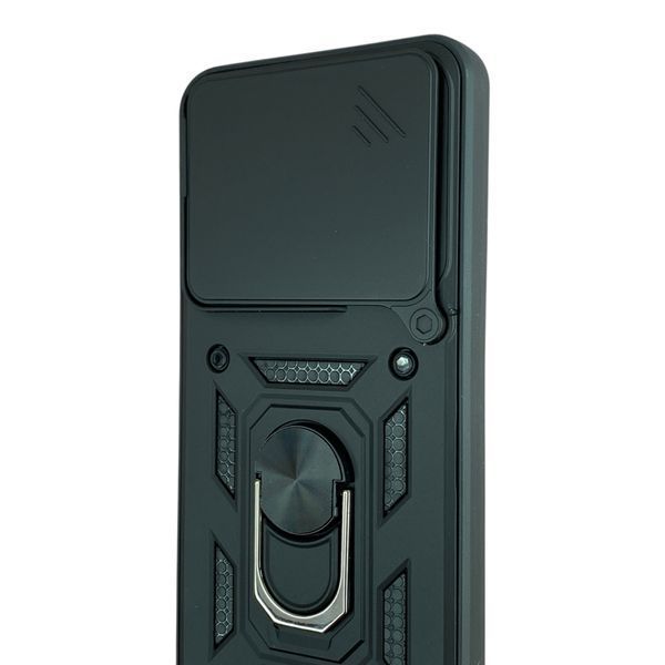Чехол со шторкой камеры для Xiaomi 17T Pro черный (противоударный, кольцо в авто) 0059838 фото