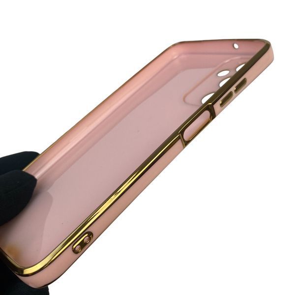 Чохол для Samsung Galaxy A05S (SM-A057) з кільцем-підставкою із золотою окантовкою на самсунг а05с пудровий gs1 0020556 фото