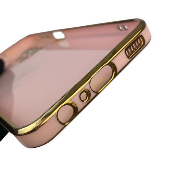 Чехол для Samsung Galaxy A23 4G SM-A235F с кольцом MagSafe с золотой окантовкой на самсунг а23 пудровый gs1 0022353 фото