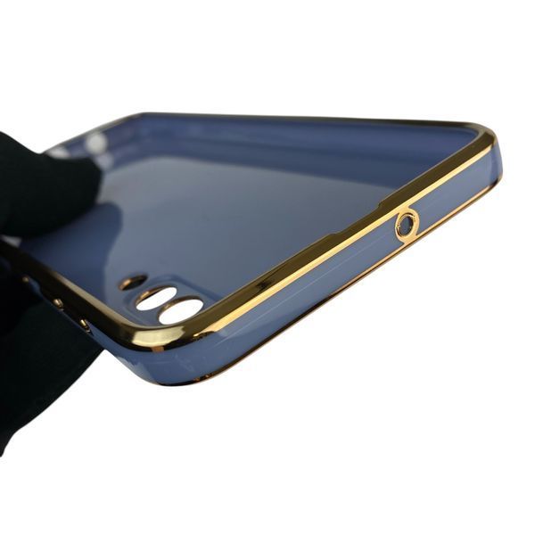 Чохол для Samsung Galaxy A50 (SM-A505F) глянцевий з кільцем MagSafe із золотою окантовкою на самсунг а50 синій gs1 0022848 фото
