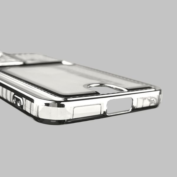 Чехол для Samsung Galaxy S22 (SM-S901B) с серебряной окантовкой с карманом для карт на самсунг с22 серебряный 0013103 фото