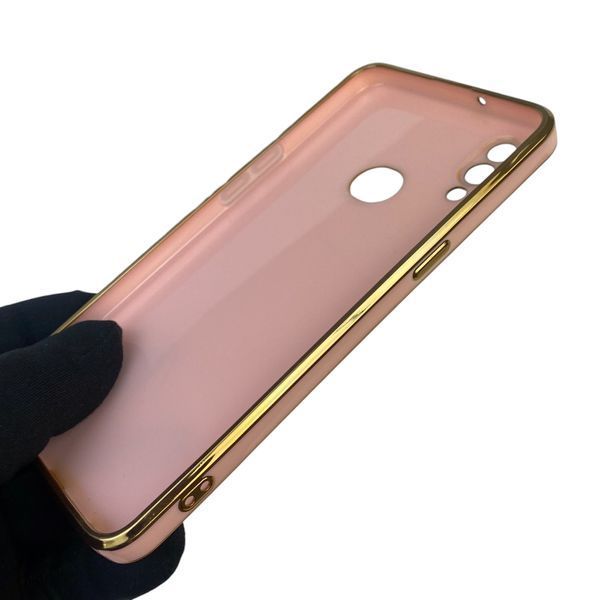 Чехол для Samsung Galaxy A10s SM-A107F с защитой камеры с золотой окантовкой на самсунг а10с пудровый gs1 0019685 фото