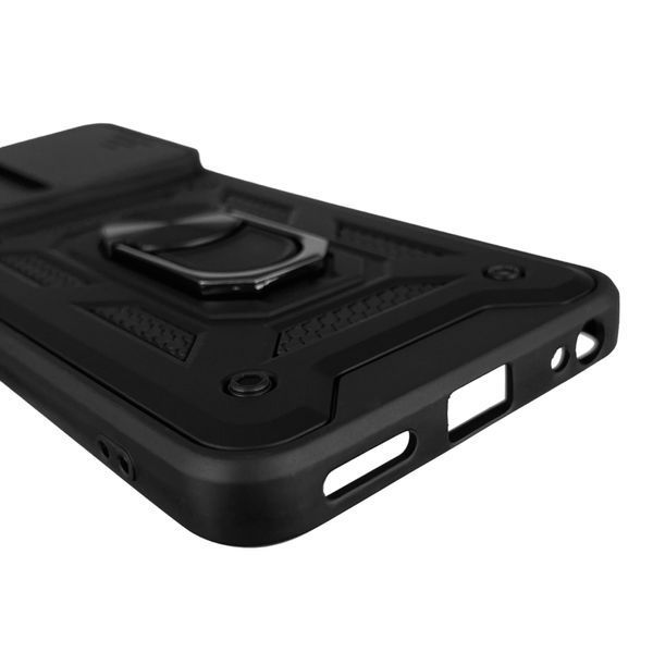 Чохол для Realme C67 броньований із кільцем зі шторкою на камеру на реалмі с67 чорний 0004204 фото