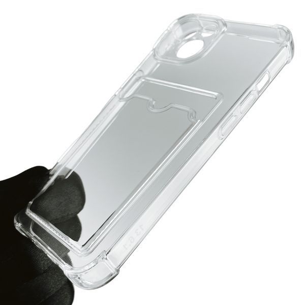 Чехол для Apple iPhone 13 с бронь углами с карманом для визиток карточек k-pop на айфон 13 прозрачный 0002037 фото
