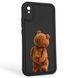 Чехол силиконовый оригинальный Soft Touch с 3D принтом смешного теда мишки для Xiaomi Redmi 9A черный (Полная защита камеры) 0048918 фото 1