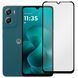 Захисне скло для телефона Motorola G06 протиударне на весь екран прозоре з чорною рамкою 0053801 фото 1