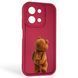 Чохол силіконовий Soft Touch з 3D принтом кумедний тед ведмідик для Xiaomi Redmi 15C EU бордовий (Повний захист камери) 0049247 фото 1