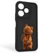 Чохол силіконовий оригінальний Soft Touch з 3D принтом кумедний тед ведмідик для Xiaomi Redmi 13 4G чорний (Повний захист камери) 0048868 фото 1