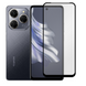 Захисне скло для телефона Tecno Spark 20 Pro (KJ6) протиударне повноекранне на техно спарк 20 про чорне 0038765 фото 1