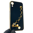 Чохол для телефона Apple iPhone Xr жіночій із ремінцем з прикрасами та золотою окантовкою на айфон хр чорний gs1 0016202 фото