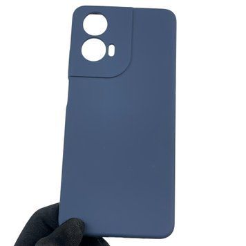 Чехол для Motorola E14 силиконовый с микрофиброй нескользящий на моторола е14 темно-синий 0031688 фото