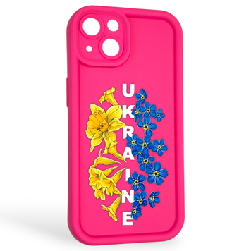 Чохол силіконовий Soft Touch з 3D принтом для Apple iPhone 13 малиновий (Повний захист камери) 0041719 фото