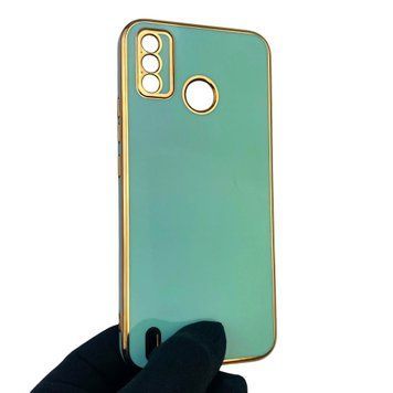 Чехол для Tecno Spark 6 Go KE5 с защитой камеры с золотой окантовкой на техно спарк 6 го бирюзовый gs1 0019837 фото