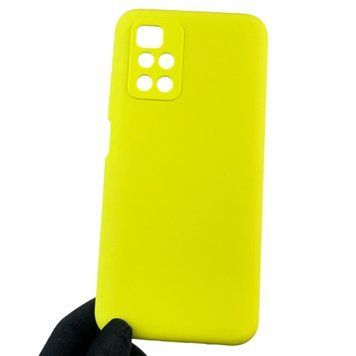 Чехол для Xiaomi Redmi 10 (4G) силиконовый с микрофиброй нескользящий на сяоми редми 10 4г желтый 0032543 фото