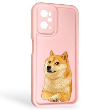 Чехол силиконовый Soft Touch с 3D принтом мема сибу для OPPO A96 (4G) розовый (Полная защита камеры) 0048361 фото