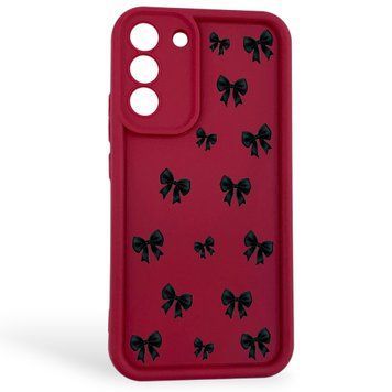 Чехол силиконовый Soft Touch с 3D принтом для Samsung Galaxy S22 Plus бордовый (Полная защита камеры) 0057700 фото