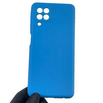 Чехол для Samsung Galaxy M22 4G (SM-M225F) силиконовый с микрофиброй нескользящий на самсунг м22 4г синий 0032123 фото