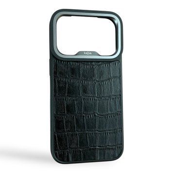 Чехол Kajsa Neo Classic Croco для iPhone 18 Pro черный (MagSafe, металлическое кольцо камеры, премиум) 0062141 фото