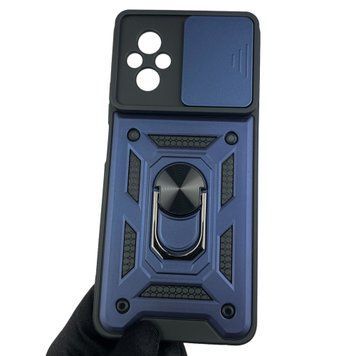 Чохол для Realme C67 броньований із кільцем зі шторкою на камеру на реалмі с67 темно-синій 0004205 фото