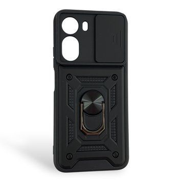 Чохол із шторкою камери для Xiaomi Poco C81 Pro чорний (кільце-тримач, протиударний) 0062411 фото