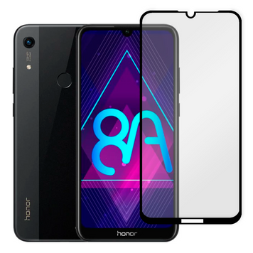 Захисне скло для телефона Huawei Honor 8a протиударне повноекранне на хонор 8а чорне 0038509 фото